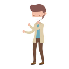 Isolated man with mask vector design