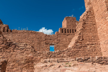The Red Walled Church Of Nuestra Senora de la Purisima Conceptionde Quarai, Salinas Pueblo Missions National Monument, New Mexico, USA