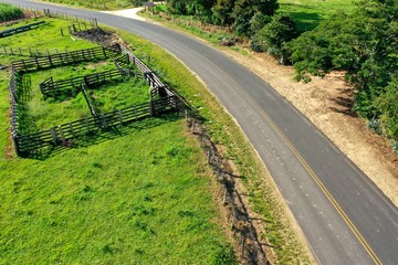 Fototapeta na wymiar Aerial view of rural life scene. Great landscape. Countryside scenery.