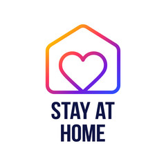 Stay At home sign. Covid-19 Corona virus written in typography poster design.Save planet from corona virus. Stay safe inside home. Prevention from virus.