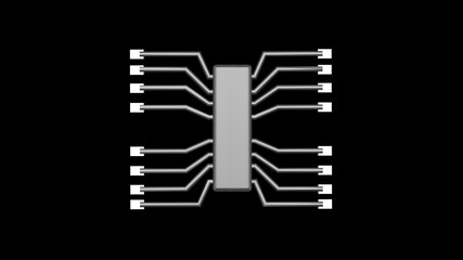 Computer chip  3d rendering illustration
