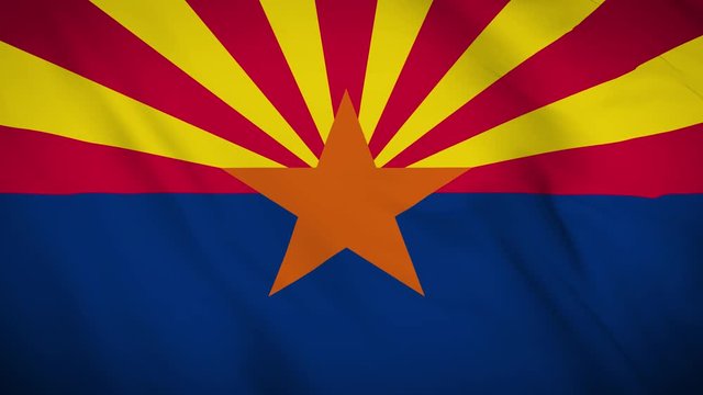  arizona flag is waving 3D animation. arizona state flag waving in the wind.  flag seamless loop animation. 4K