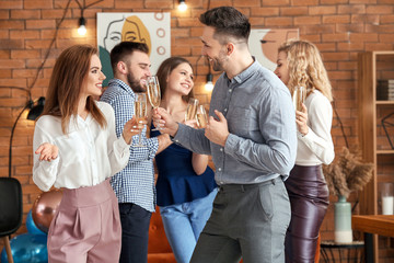 Young people having party at home