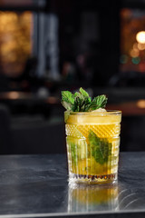Traditional  beverage  in fancy presentable glass Picture best use for Mexican restaurant book menu concept.