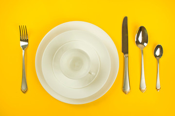utensils and kitchen utensils, plates and fork spoon and knife, etiquette rules, cutlery and...