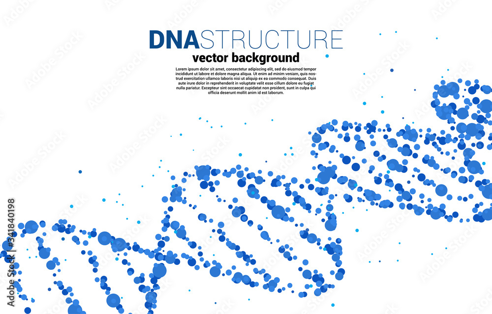 Aufkleber vector DNA genetic structure from dot random. background concept for biotechnology and biology scientific.