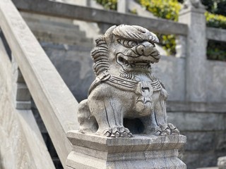 Lionstone figure in Chinese temple