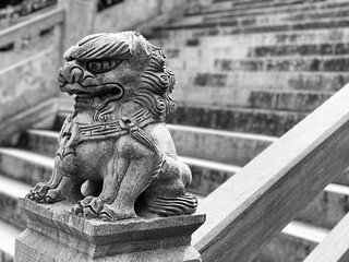 Lionstone figure in Chinese temple