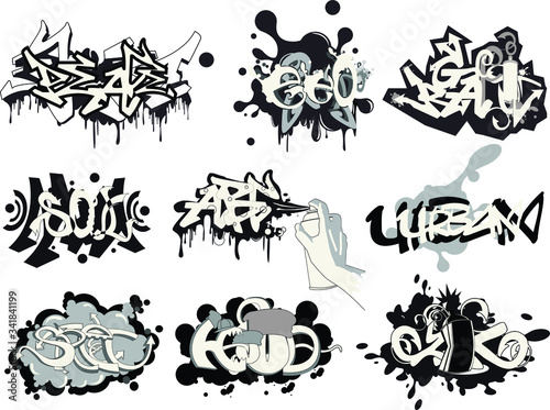 Art Graffiti With Letters Vector Collection Of Street Art Style Wall Mural Adrian Art Graffiti With Letters Vector Collection Of Street Art Style Wall Mural Adrian