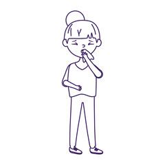Woman with dry cough vector design