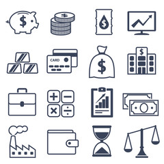 Vector illustration of icons on the theme of finance.