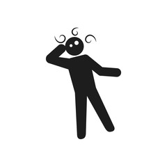 coronavirus and health concept, pictogram dizzy man, silhouette style