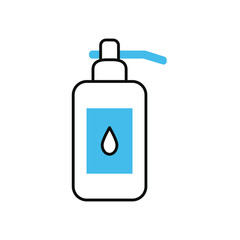 hand soap bottle icon, half color half line style