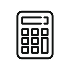 calculator device icon, line style