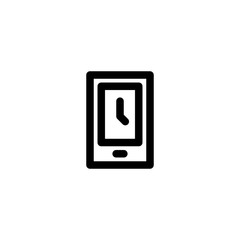 Phone Time User Interface Outline Icon Logo Vector Illustration
