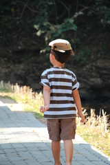 little boy in a hat