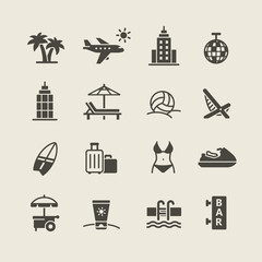 tourism and summer icon set