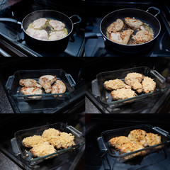Step by step process of cooking Parmesan crusted chicken breast 