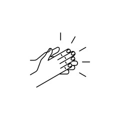 Applause vector icon in minimalist line art style. Clapping hands isolated on white background.