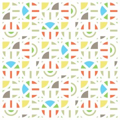 Beautiful of Colorful Circle and Half Circle, Reapeated, Abstract, Illustrator Pattern Wallpaper. Image for Printing on Paper, Wallpaper or Background, Covers, Fabrics