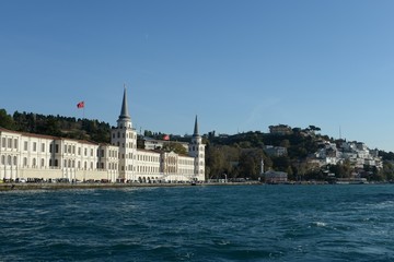 Fototapeta premium The oldest military high school in Turkey, located in Сengelky, Istanbul, on the Asian shore of the Bosphorus strait. 