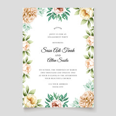 elegant peonies wedding card template