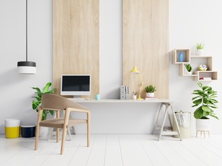 Office room with a white background.