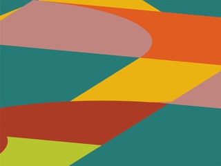 Beautiful of Colorful Art Red, Green, Orange and Blue Abstract Modern Shape. Image for Background or Wallpaper