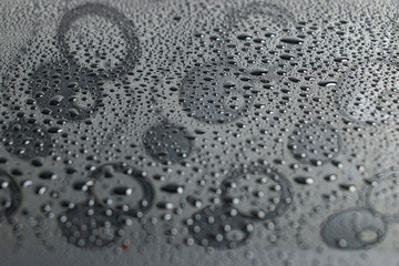 Water drops, bokeh, black background