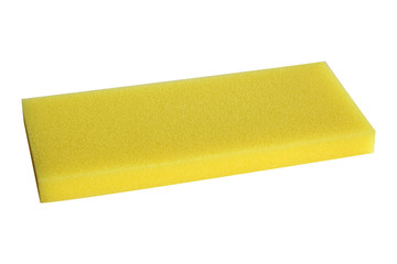 yellow sponges auxiliary equipment for construction isolate on white background.