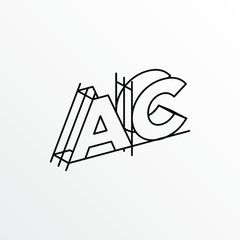 Initial Letter AC with Architecture Graphic Logo Design