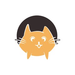 logo cat and cute icon vector