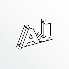 Initial Letter AJ with Architecture Graphic Logo Design