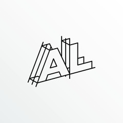 Initial Letter AL with Architecture Graphic Logo Design