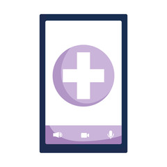 Obraz premium Isolated smartphone with cross vector design