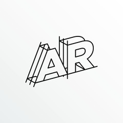 Initial Letter AR with Architecture Graphic Logo Design