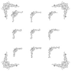 Classic Vitage Wedding Vector Ornaments frames Separator elements for Classic Vintage Wedding Invitation