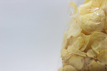 potato chips on a white background