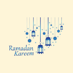 Hanging Islamic Lantern Decorative Ramadan Kareem Background