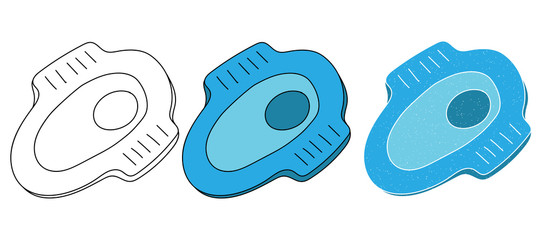 toilet vector design. black and white. digital hand drawn. grain texture