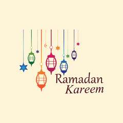 Hanging Islamic Lantern Decorative Ramadan Kareem Background