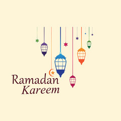 Hanging Islamic Lantern Decorative Ramadan Kareem Background