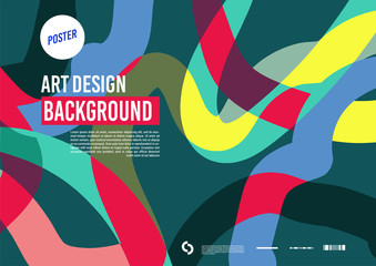 Trendy Abstract Colorful Geometric and Curve Vector Illustration Collage with Typography for Cover, book, social media story, and Page Layout Design. Cover and Poster Design Template for Magazine. Art