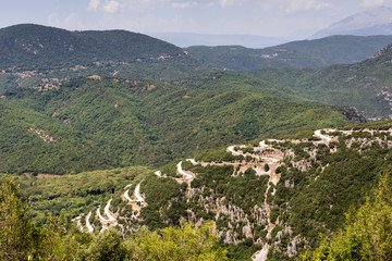 Fototapeta na wymiar The serpentine in mountains (Epirus region, Greece)