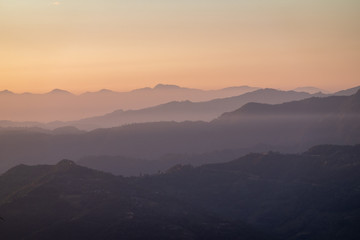 The beauty of the early morning light on the hills.