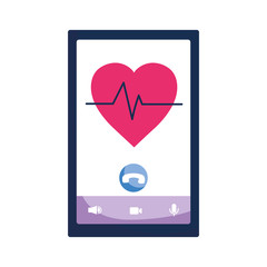 Isolated smartphone with heart vector design