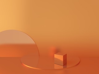 3d rendering of modern abstract geometric shapes with metal materials.