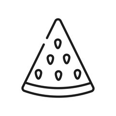 vegetables and fruits concept, watermelon slice icon, line style