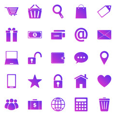 Ecommerce gradient icons on white background
