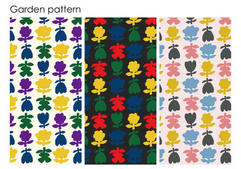 seamless pattern with flowers　北欧　花柄　壁紙